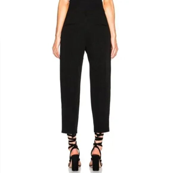 Nili Lotan Straight Leg Pleated Cropped Black Pants | Size 6 - Picture 12 of 14